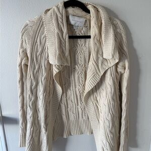 Brochu Walker Cream Cable Knit Cardigan